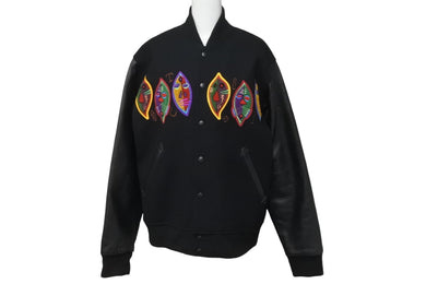 STUSSY ステューシー ジャケット 原宿チャプト 15周年記念 スタジャン 限定 ブラック ウール レザー サイズS 美品 中古 55538