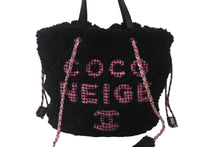 Load image into Gallery viewer, 極美品 CHANEL シャネル ココネージュ ココマーク 2WAY チェーン トートバッグ 28番台 ブラック ピンク パイル 中古 55540