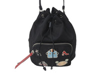 Load image into Gallery viewer, PRADA プラダ ハンドバッグ ロボ パッチ 2WAYショルダーバッグ 1BH097 ナイロン ブラック シルバー金具 美品 中古 55545