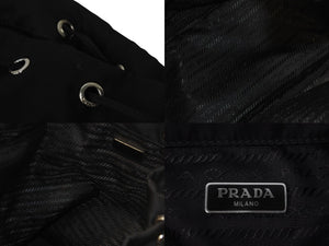 PRADA プラダ ハンドバッグ ロボ パッチ 2WAYショルダーバッグ 1BH097 ナイロン ブラック シルバー金具 美品 中古 55545