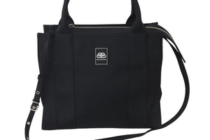 BALENCIAGA バレンシアガ トートバッグ トレードS ブラック 620884 2WAY コットンキャンバス シルバー金具 美品 中古 5555