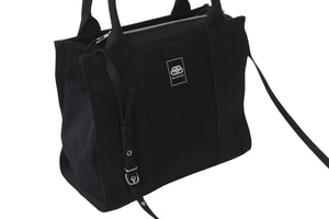 BALENCIAGA バレンシアガ トートバッグ トレードS ブラック 620884 2WAY コットンキャンバス シルバー金具 美品 中古 5555