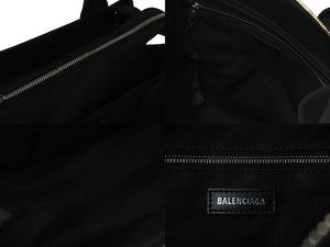 BALENCIAGA バレンシアガ トートバッグ トレードS ブラック 620884 2WAY コットンキャンバス シルバー金具 美品 中古 5555