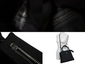BALENCIAGA バレンシアガ トートバッグ トレードS ブラック 620884 2WAY コットンキャンバス シルバー金具 美品 中古 5555