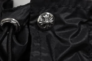 CHROME HEARTS クロムハーツ ナイロンジャケット フードジャケット レースストッパー ブラック SV925 サイズS美品 中古 55552