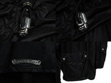 Load image into Gallery viewer, CHROME HEARTS クロムハーツ ナイロンジャケット フードジャケット レースストッパー ブラック SV925 サイズS美品 中古 55552