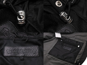 CHROME HEARTS クロムハーツ ナイロンジャケット フードジャケット レースストッパー ブラック SV925 サイズS美品 中古 55552