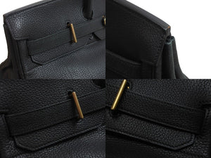 HERMES エルメス ボストンバッグ オータクロア 50 □E刻印 フィヨルド ブラック系 ブロンズ金具 美品 中古 55555