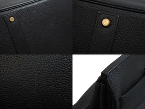 HERMES エルメス ボストンバッグ オータクロア 50 □E刻印 フィヨルド ブラック系 ブロンズ金具 美品 中古 55555
