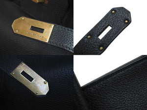 HERMES エルメス ボストンバッグ オータクロア 50 □E刻印 フィヨルド ブラック系 ブロンズ金具 美品 中古 55555