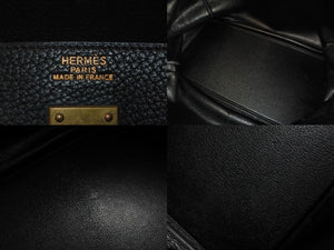 HERMES エルメス ボストンバッグ オータクロア 50 □E刻印 フィヨルド ブラック系 ブロンズ金具 美品 中古 55555