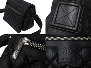 CHANEL シャネル コココクーン ココマーク 14番台 ショルダーバッグ ブラック ナイロン レザー 美品 中古 55570