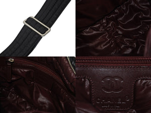 CHANEL シャネル コココクーン ココマーク 14番台 ショルダーバッグ ブラック ナイロン レザー 美品 中古 55570