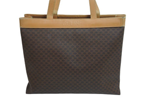 CELINE セリーヌ ハンドバッグ トートバッグ バック ワンショルダー マカダム ブラウン PVC レザー 中古 55575