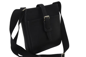 BURBERRY バーバリー ショルダーバッグ 斜め掛け レザー ブラック 黒 シルバー金具 美品 中古 55950