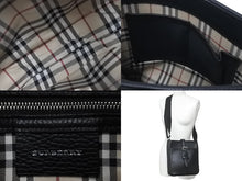 Load image into Gallery viewer, BURBERRY バーバリー ショルダーバッグ 斜め掛け レザー ブラック 黒 シルバー金具 美品 中古 55950