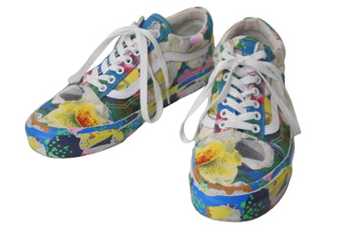 VANS × KENZO バンズ ケンゾ― 花柄 オールドスクール スニーカー マルチカラー コラボ 靴 サイズ27㎝ 美品 中古 55612