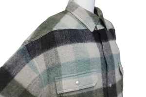 新品未使用 Rick Owens リックオウエンス ボタンアップ チェック シャツ ジャケット ウール サイズ 46 RU02B2728-WFP 中古 55614