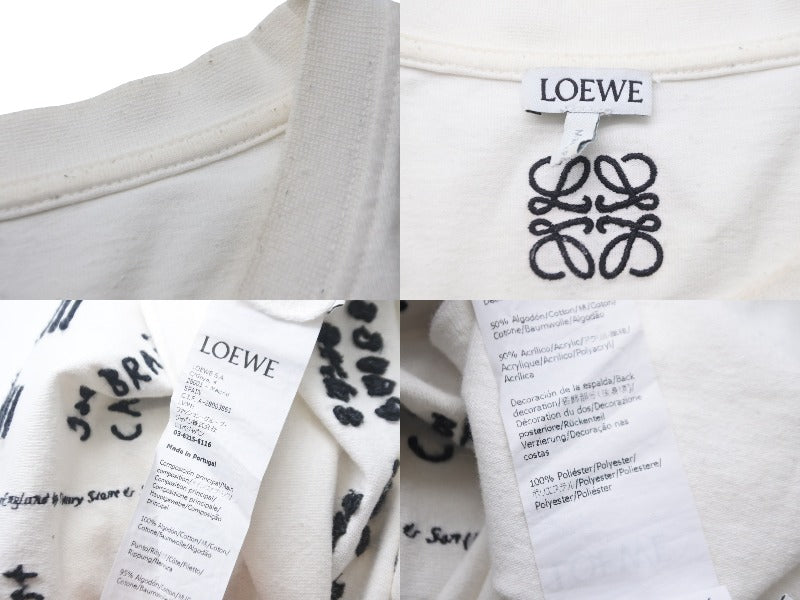 LOEWE ロエベ 21年 レター エンブロイダリー 半袖Ｔシャツ トップス H526Y22J24 ホワイト サイズL 良品  55619