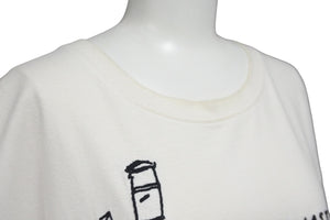 LOEWE ロエベ 21年 レター エンブロイダリー 半袖Ｔシャツ トップス H526Y22J24 ホワイト サイズL 良品 中古 55619