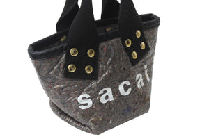 Sacai サカイ トートバッグ サウンドプルーフ トートバッグ スモール グレー 21SS ゴールド金具 美品 中古 55622 
