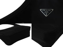 画像をギャラリービューアに読み込む, 極美品 PRADA プラダ ハンドバッグ ワンショルダー MV515 ホーボー ミニバッグ 三角 ブラック シルバー金具 中古 55626 
