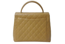 Load image into Gallery viewer, CHANEL シャネル ハンドバッグ トップハンドル キャビアスキン ベージュ ゴールド金具 ターンロック 美品 中古 55635