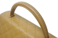 Load image into Gallery viewer, CHANEL シャネル ハンドバッグ トップハンドル キャビアスキン ベージュ ゴールド金具 ターンロック 美品 中古 55635