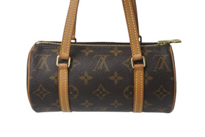 LOUIS VUITTON ルイ・ヴィトン ハンドバッグ ミニパピヨン19 モノグラム ブラウン M51389 ゴールド金具 美品 中古 55641