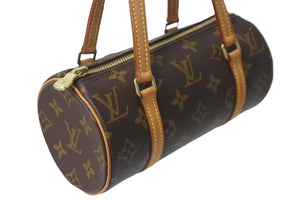 LOUIS VUITTON ルイ・ヴィトン ハンドバッグ ミニパピヨン19 モノグラム ブラウン M51389 ゴールド金具 美品 中古 55641