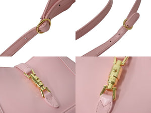 極美品 GUCCI グッチ ショルダーバッグ ジャッキー1961 ミニバック ピンク 637091 10O0G 5815 ゴールド金具 中古 55644