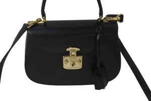 GUCCI グッチ ショルダーバッグ 2WAY レディロック ブラック ボックスカーフ 000 46 0210 ゴールド金具 美品 中古 55647
