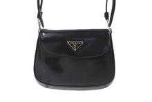 Load image into Gallery viewer, PRADA プラダ 2WAYバッグ クレオ ブラッシュドレザー ミニバッグ ホーボー 1BH188 ブラック シルバー金具 美品 中古 55655