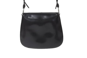 PRADA プラダ 2WAYバッグ クレオ ブラッシュドレザー ミニバッグ ホーボー 1BH188 ブラック シルバー金具 美品 中古 55655