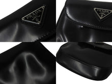 Load image into Gallery viewer, PRADA プラダ 2WAYバッグ クレオ ブラッシュドレザー ミニバッグ ホーボー 1BH188 ブラック シルバー金具 美品 中古 55655