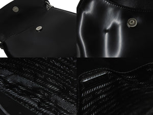 PRADA プラダ 2WAYバッグ クレオ ブラッシュドレザー ミニバッグ ホーボー 1BH188 ブラック シルバー金具 美品 中古 55655