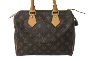 極美品 LOUIS VUITTON ルイヴィトン ボストンバッグ モノグラム M41528 スピーディ25 ブラウン ゴールド金具 中古 55663