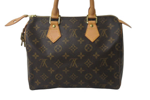 極美品 LOUIS VUITTON ルイヴィトン ボストンバッグ モノグラム M41528 スピーディ25 ブラウン ゴールド金具 中古 55663