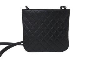 極美品 CHANEL シャネル ココボタン チェーンショルダーバッグ キルティング 27番台 カーフ ブラック シルバー金具 中古 55680