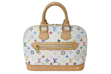 LOUIS VUITTON ルイヴィトン M92647 アルマ モノグラム マルチカラー ホワイト ハンドバッグ FL0043 中古 55688