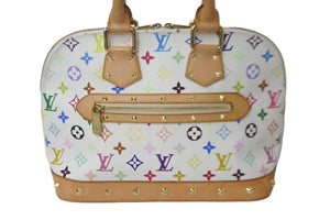 LOUIS VUITTON ルイヴィトン M92647 アルマ モノグラム マルチカラー ホワイト ハンドバッグ FL0043 中古 55688