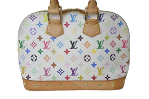 LOUIS VUITTON ルイヴィトン M92647 アルマ モノグラム マルチカラー ホワイト ハンドバッグ FL0043 中古 55688