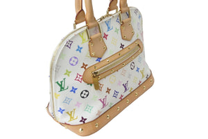 LOUIS VUITTON ルイヴィトン M92647 アルマ モノグラム マルチカラー ホワイト ハンドバッグ FL0043 中古 55688