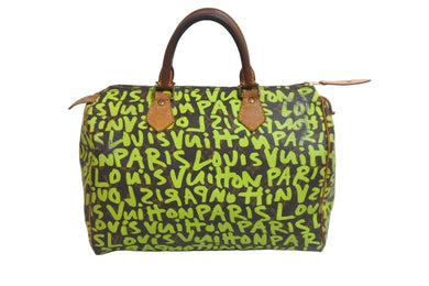 LOUIS VUITTON ルイヴィトン モノグラム グラフィティ スピーディ30 ボストンバッグ M93706 ブラウン グリーン 中古 55689