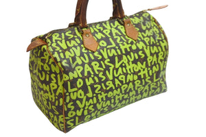LOUIS VUITTON ルイヴィトン モノグラム グラフィティ スピーディ30 ボストンバッグ M93706 ブラウン グリーン 中古 55689