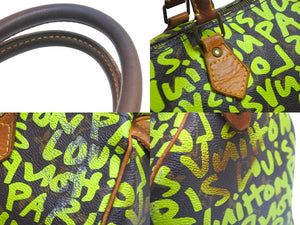 LOUIS VUITTON ルイヴィトン モノグラム グラフィティ スピーディ30 ボストンバッグ M93706 ブラウン グリーン 中古 55689