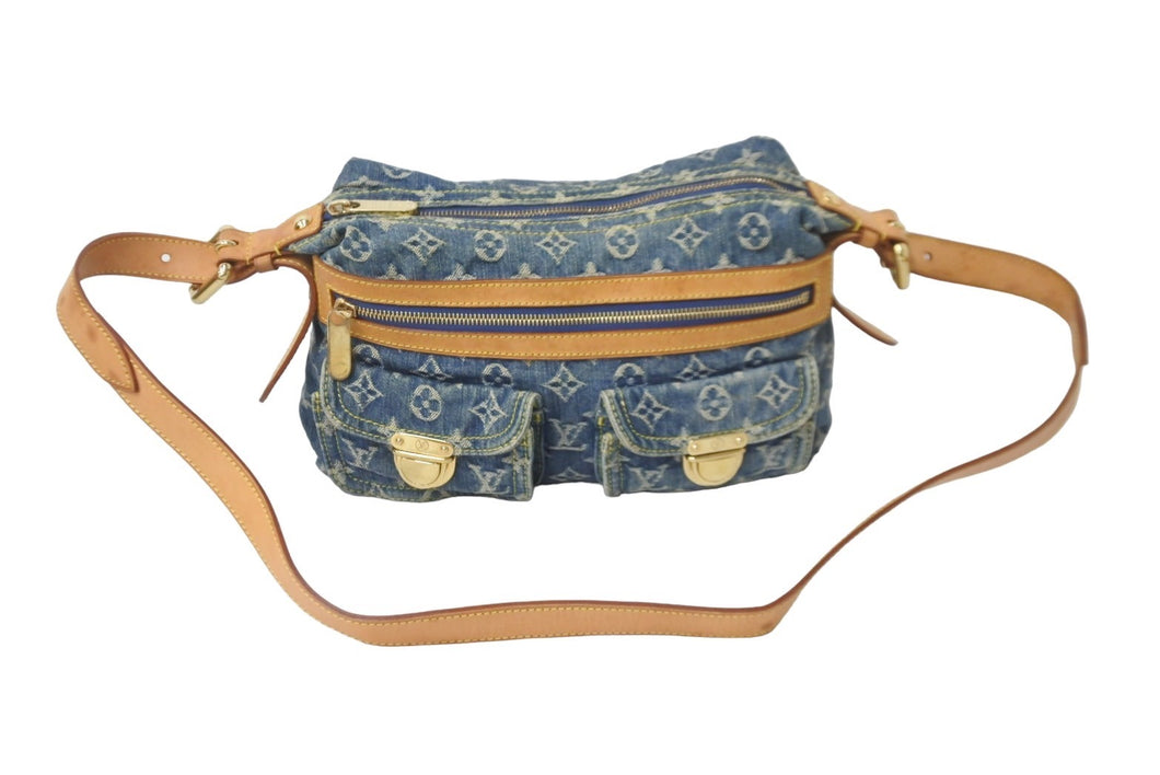 LOUIS VUITTON ルイヴィトン ショルダーバッグ バギーPM モノグラムデニム ブルー M95049 ゴールド金具 美品 中古 55692