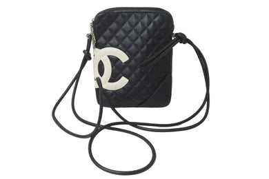 CHANEL シャネル ショルダーバッグ カンボンライン ココマーク ラムスキン A25178 ブラック シルバー金具 美品 中古 55694