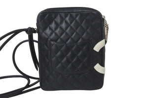 CHANEL シャネル ショルダーバッグ カンボンライン ココマーク ラムスキン A25178 ブラック シルバー金具 美品 中古 55694
