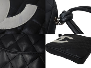 CHANEL シャネル ショルダーバッグ カンボンライン ココマーク ラムスキン A25178 ブラック シルバー金具 美品 中古 55694
